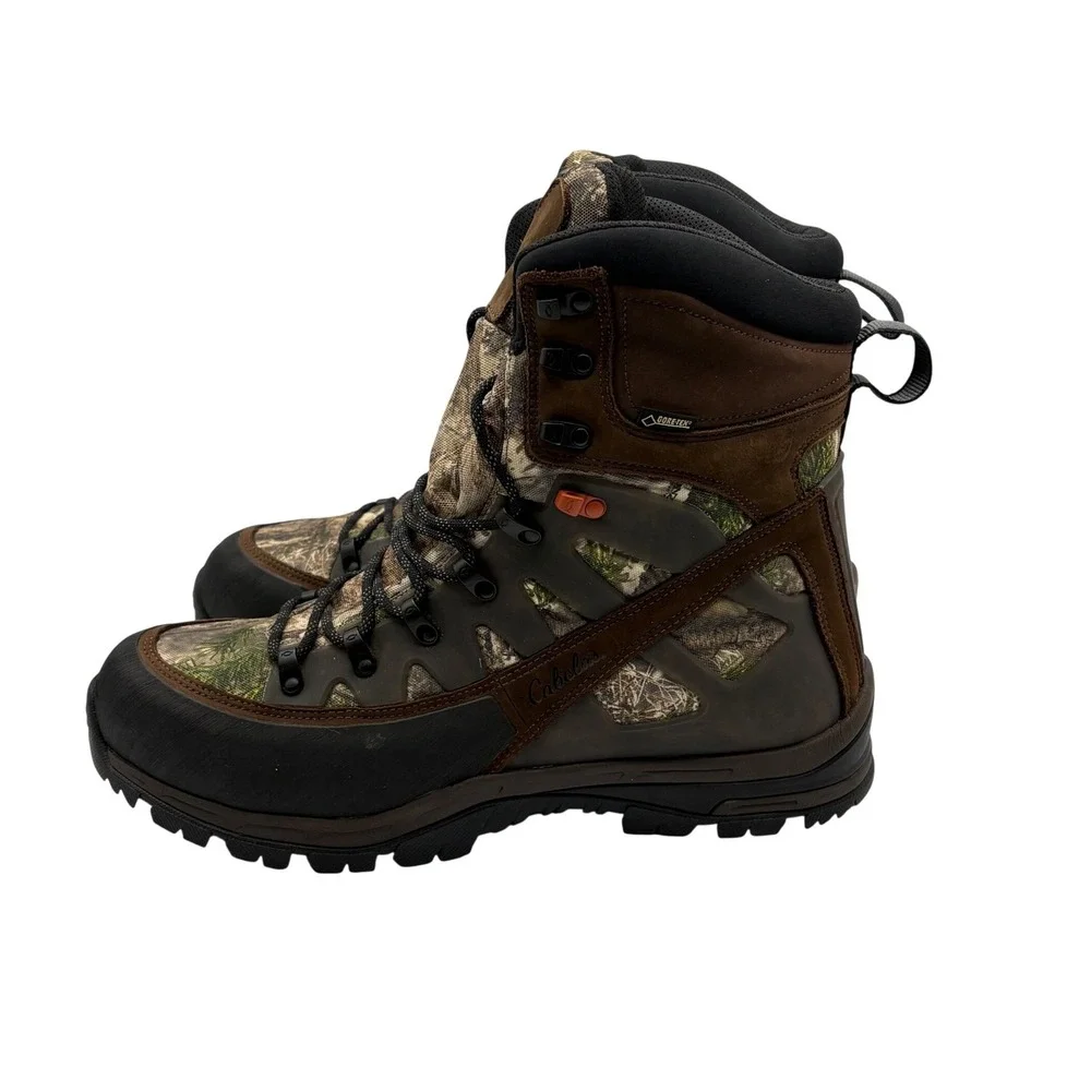 Cabelas Hunting Boots Mens 14M Camo Brown Good Gore-Tex Waterproof Insulated